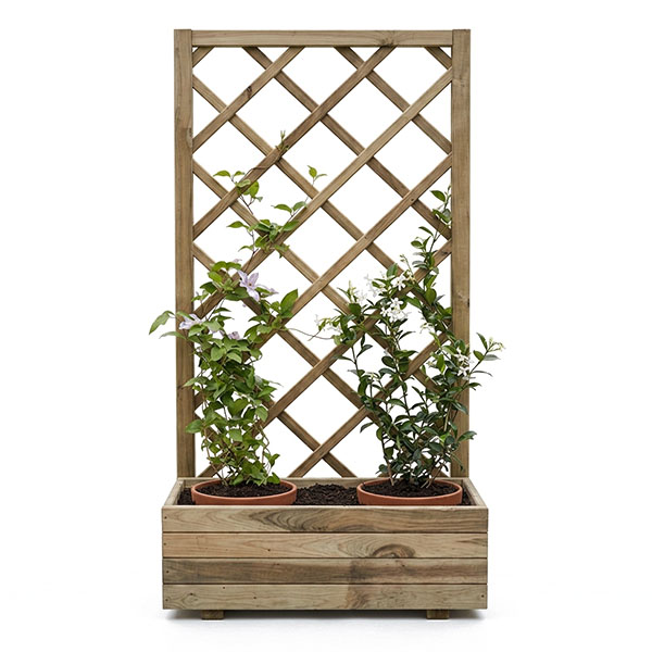 Pircher Fioriera con Griglia Diritta in Pino Impregnato MM700X350X1400H - PIRCHER OBERLAND